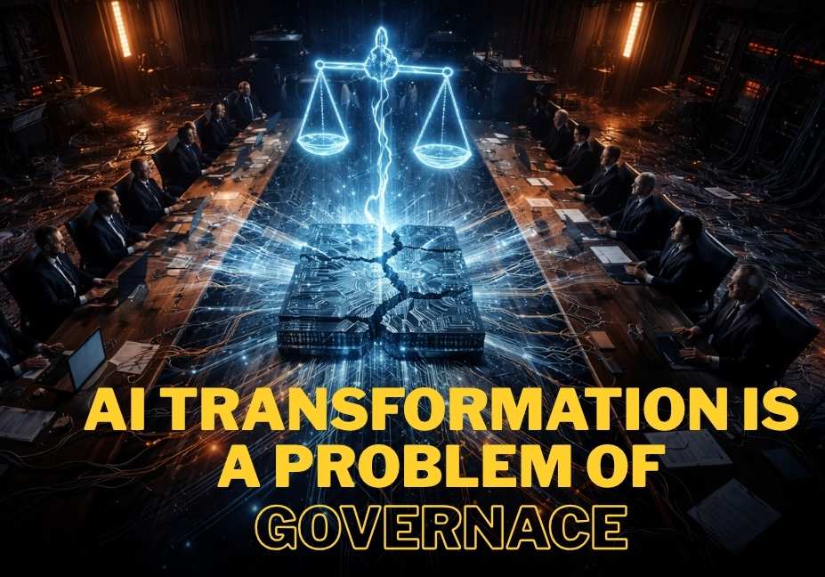 AI transformation governance framework diagram showing accountability, oversight, and risk management