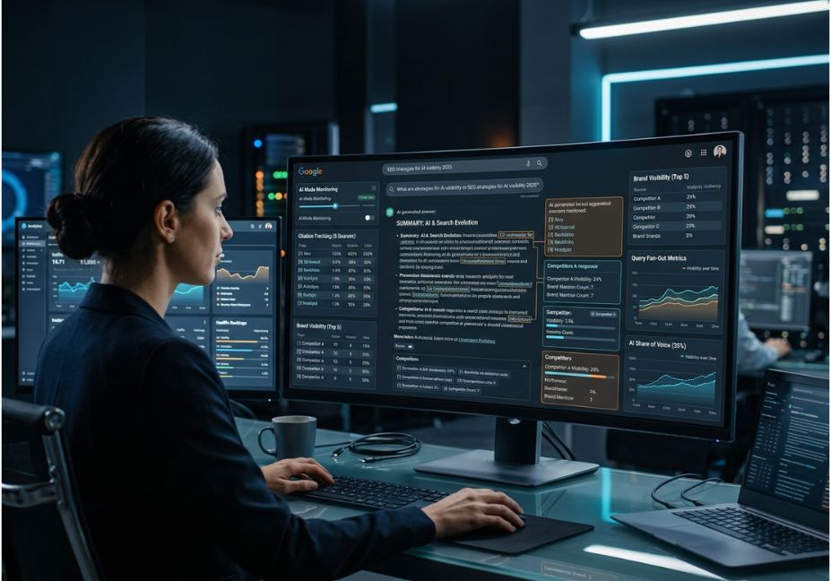 AI Mode checking tool dashboard for SEO visibility