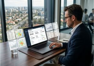 AI real estate investment dashboard with property data and analytics