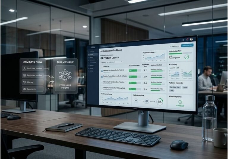 Enterprise AI email subject line optimization dashboard