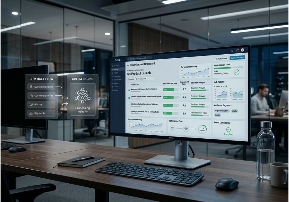 Enterprise AI email subject line optimization dashboard